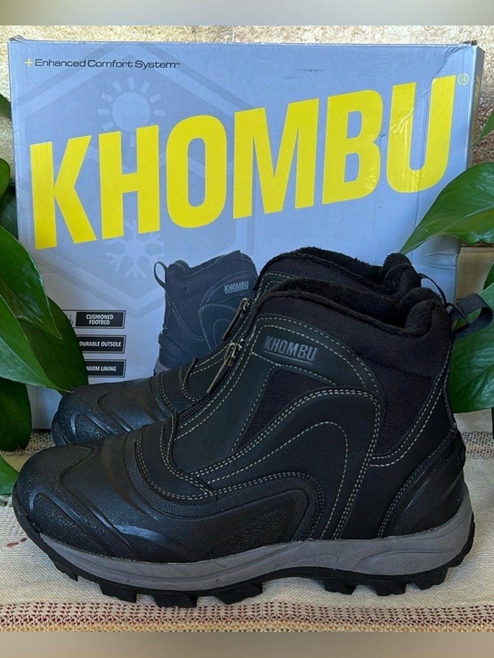 🥾 NEW Khombu Men's Mason Hybrid Winter Weather Hiker Zip-Up Traction Boots 🥾